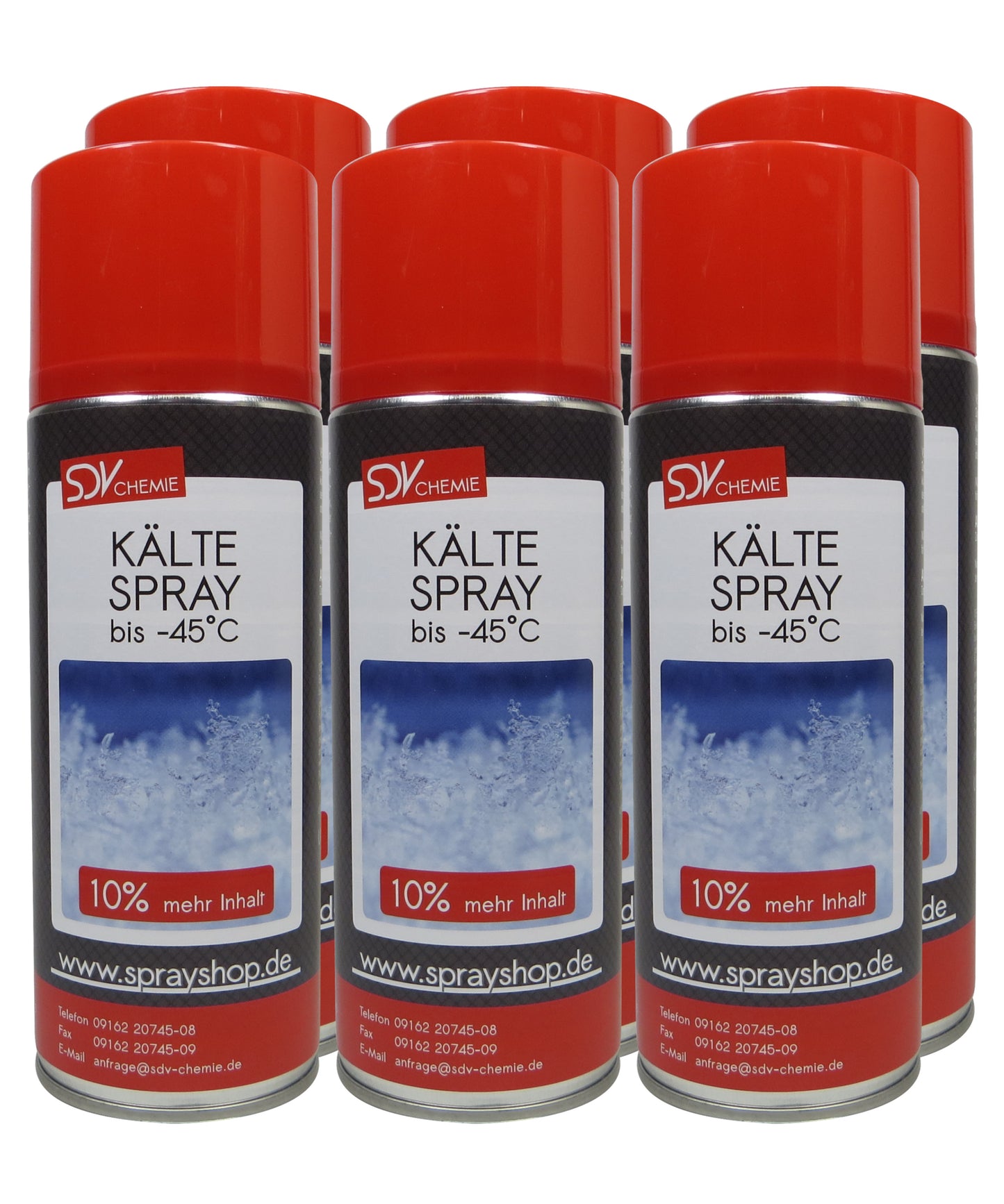 Kältespray 6x 440ml Kühlspray Vereisungsspray Eisspray bis -45°C