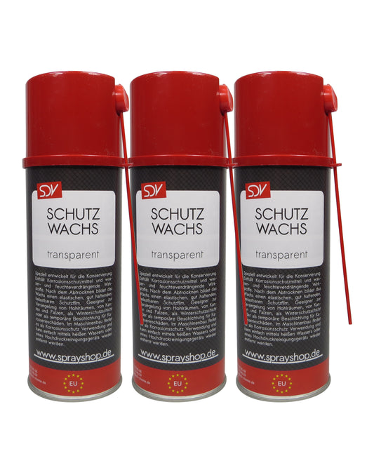 Schutzwachs 3x 400ml transparent milchig Sprühwachs Unterbodenschutz