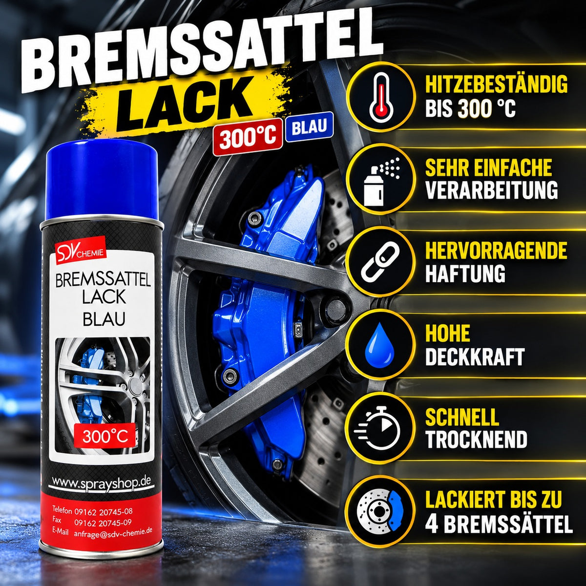 Bremssattellack blau 400ml Vorteile