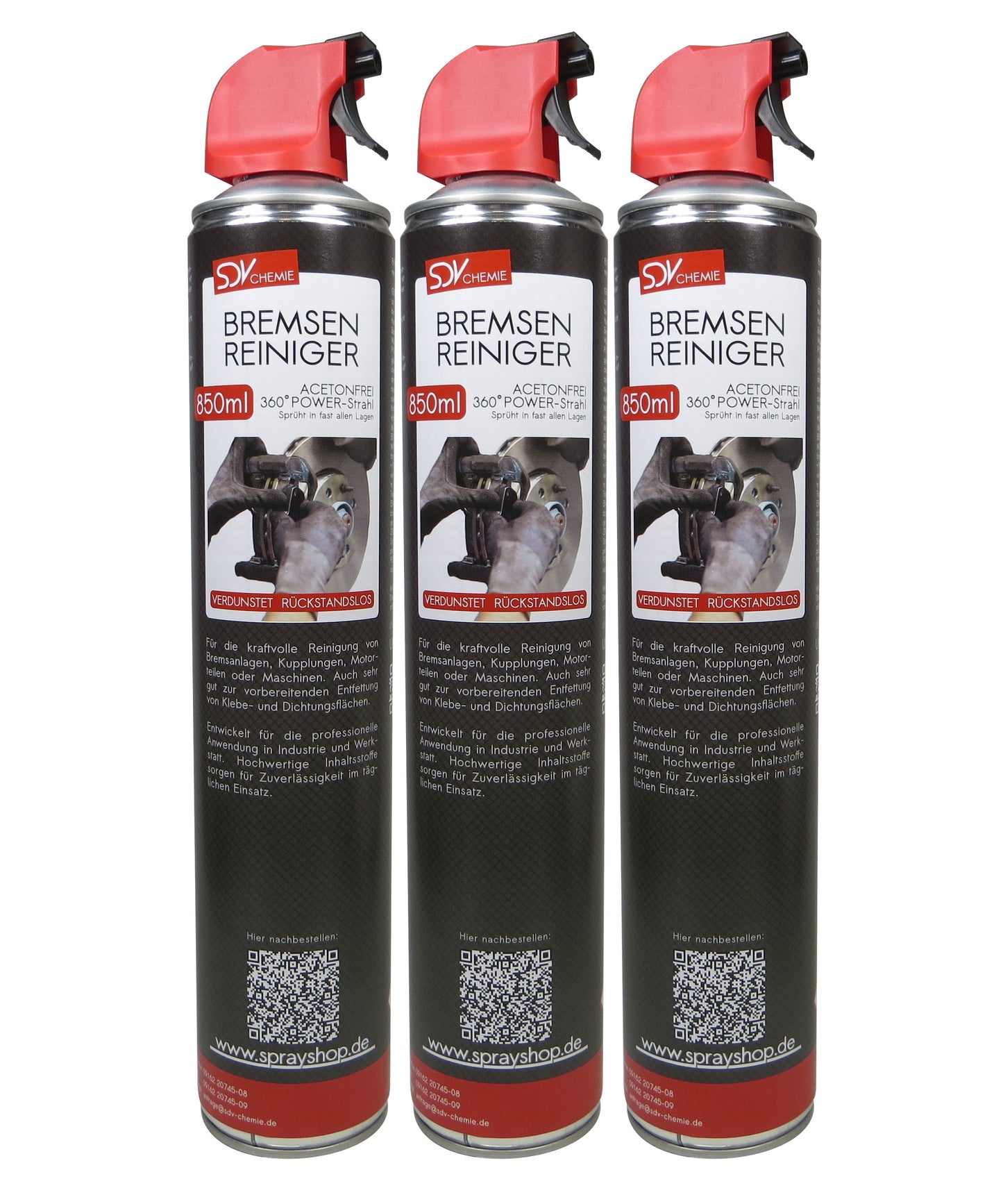 Bremsenreiniger Spray Trigger 3x 850ml POWER Brake Cleaner 360° Ventil
