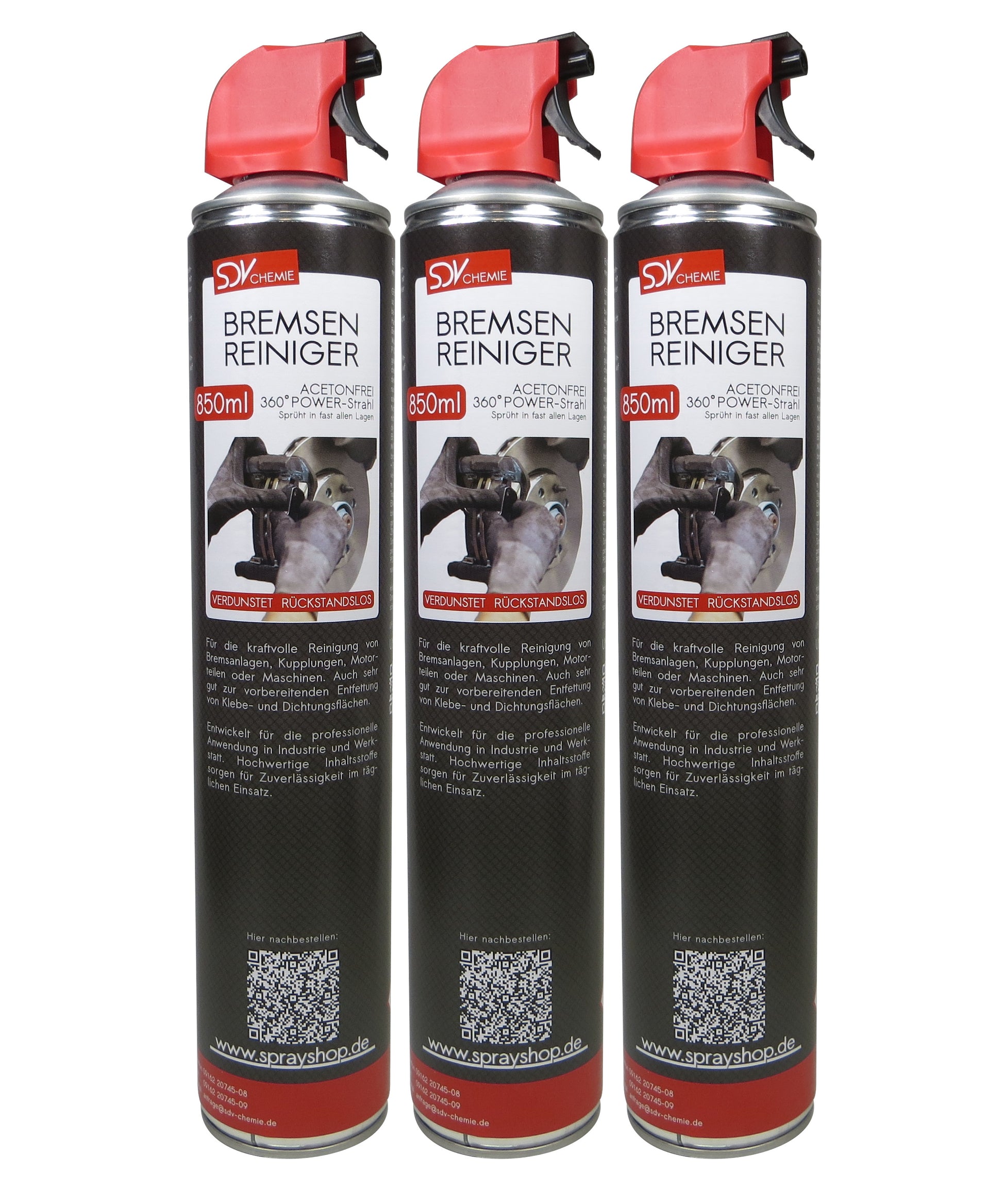 Bremsenreiniger Spray Trigger 3x 850ml POWER Brake Cleaner 360° Ventil