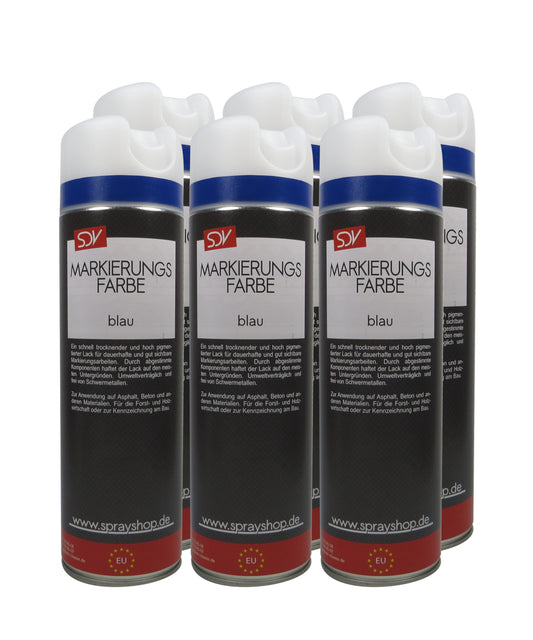 Markierungsfarbe blau 6x 500ml Markierspray Markierungsspray