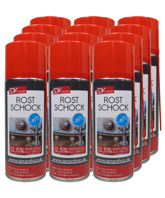 Rostschock 12x 450ml Kälteschock Spray Schock Rostlöser Rostentferner