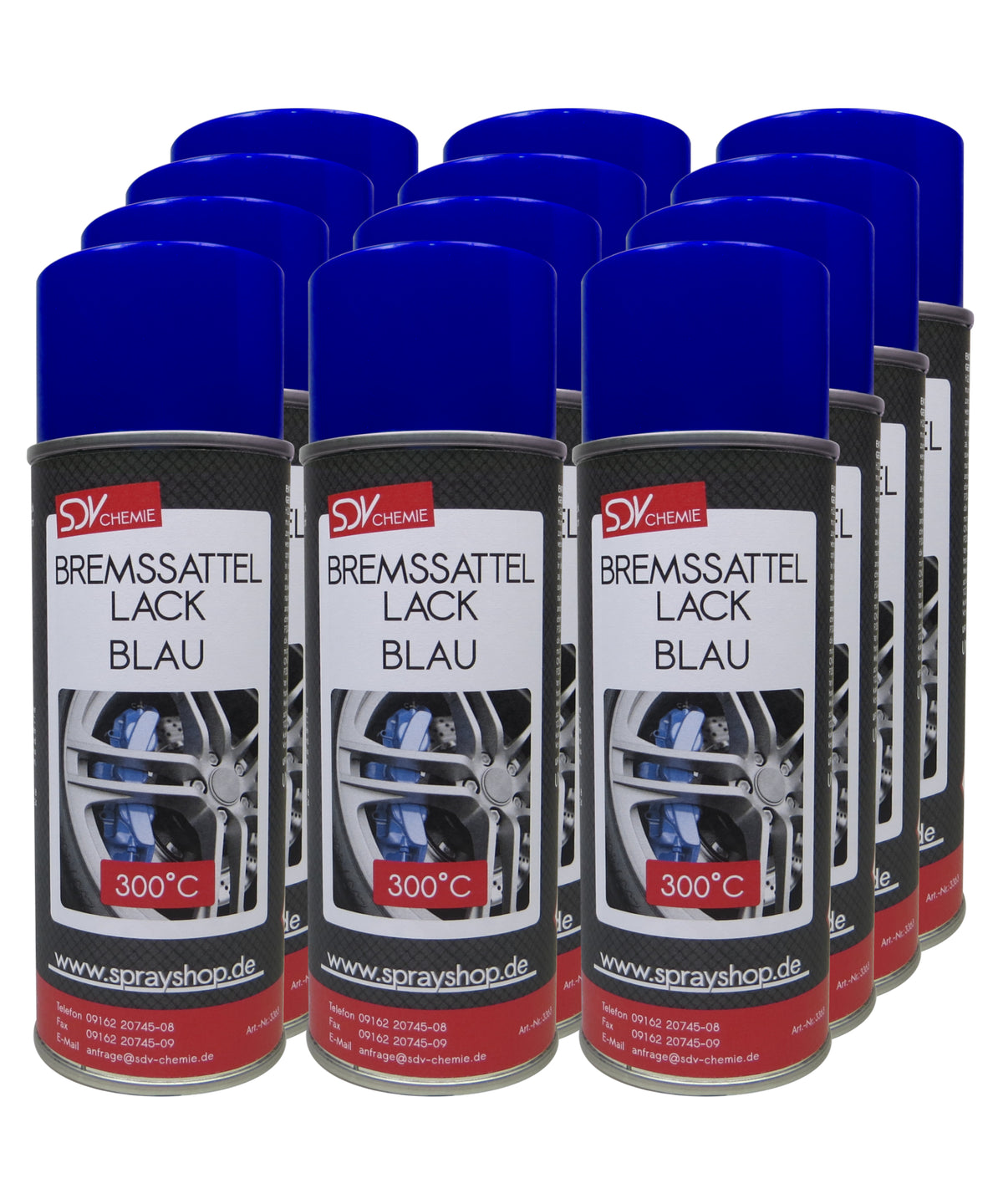 Bremssattellack blau 12x 400ml hitzefest bis 300°C Bremssattelfarbe