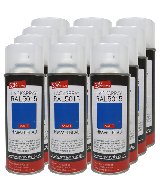 Lackspray RAL 5015 HIMMEBLAU matt 12x 400ml Acryllack