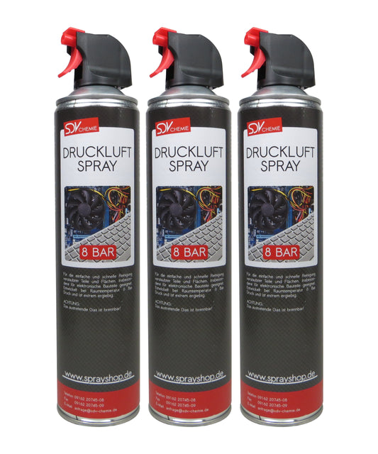 Druckluftspray ACC 3x 600ml Air Duster Druckluftreiniger