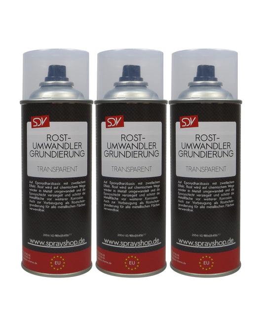 Rostumwandler 3x 400ml Anti Rostspray Rostsanierer und Grundierung