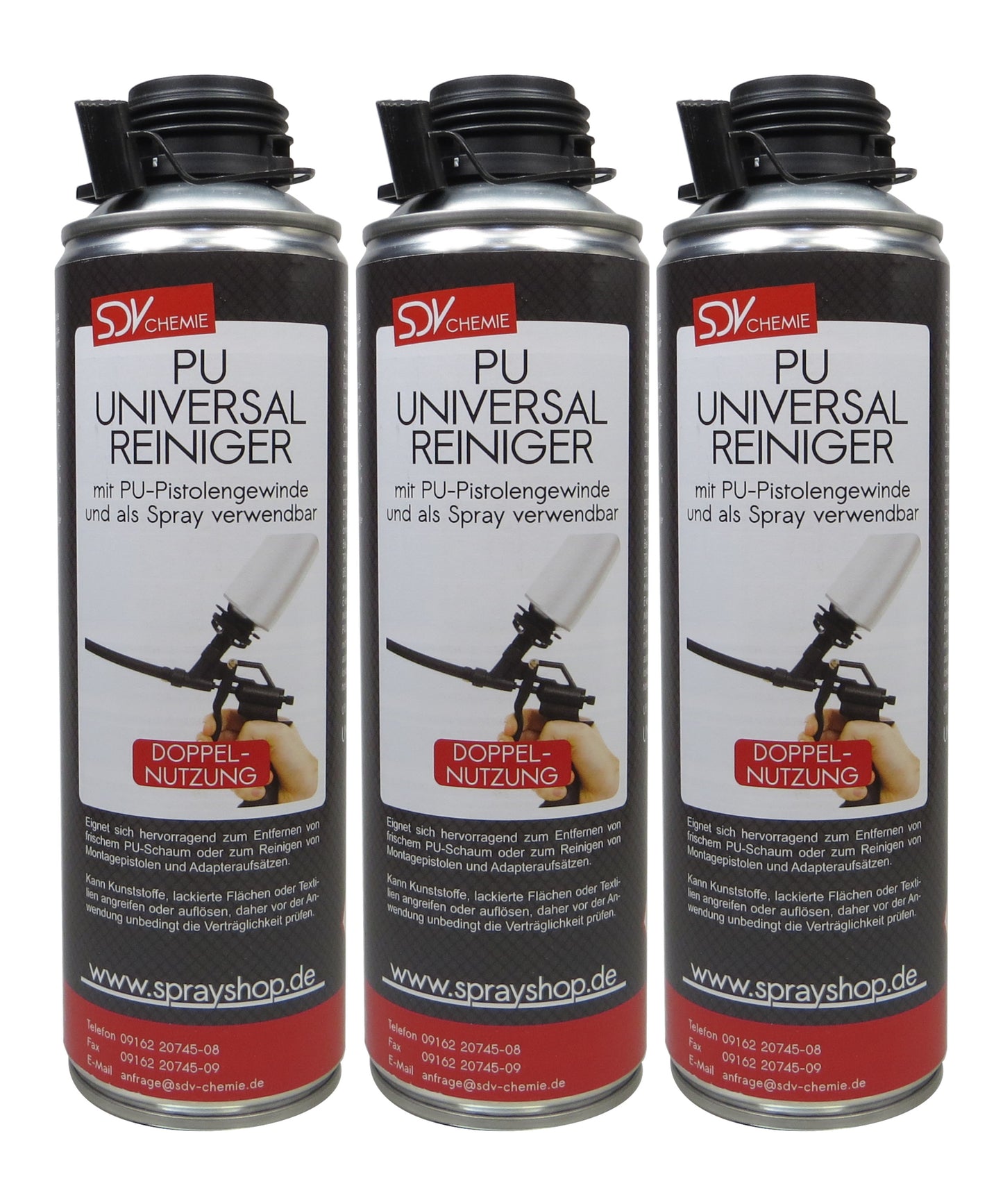 PU Universal Schaum Reiniger 3x 500ml NBS Pistolen Reiniger