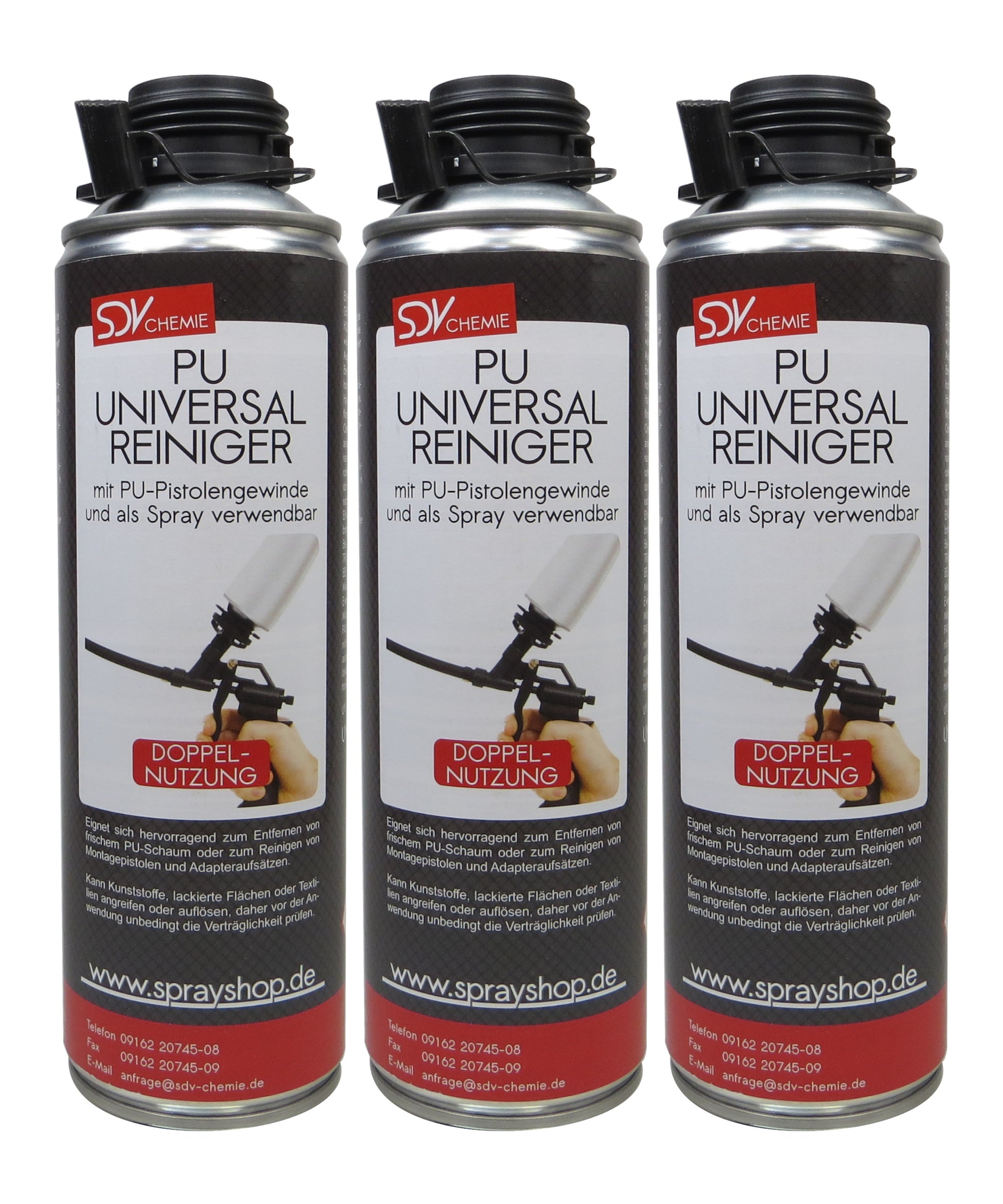 PU Universal Schaum Reiniger 3x 500ml NBS Pistolen Reiniger