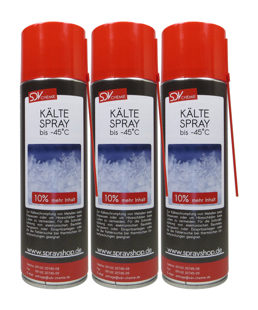 Kältespray 3x 550ml Kühlspray Vereisungsspray Eisspray bis -45°C