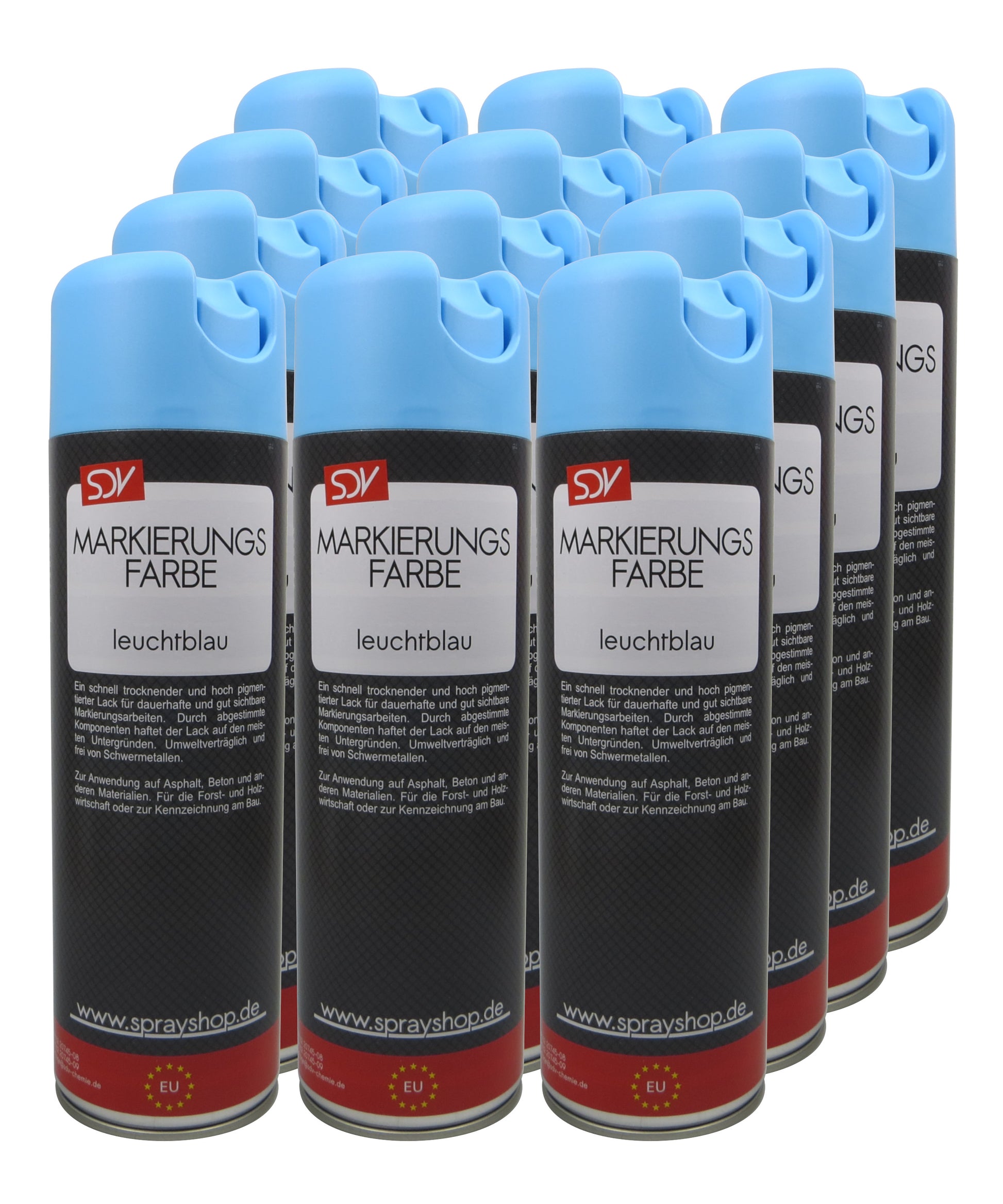 Markierungsfarbe leuchtblau 12x 500ml Markierspray Markierungsspray
