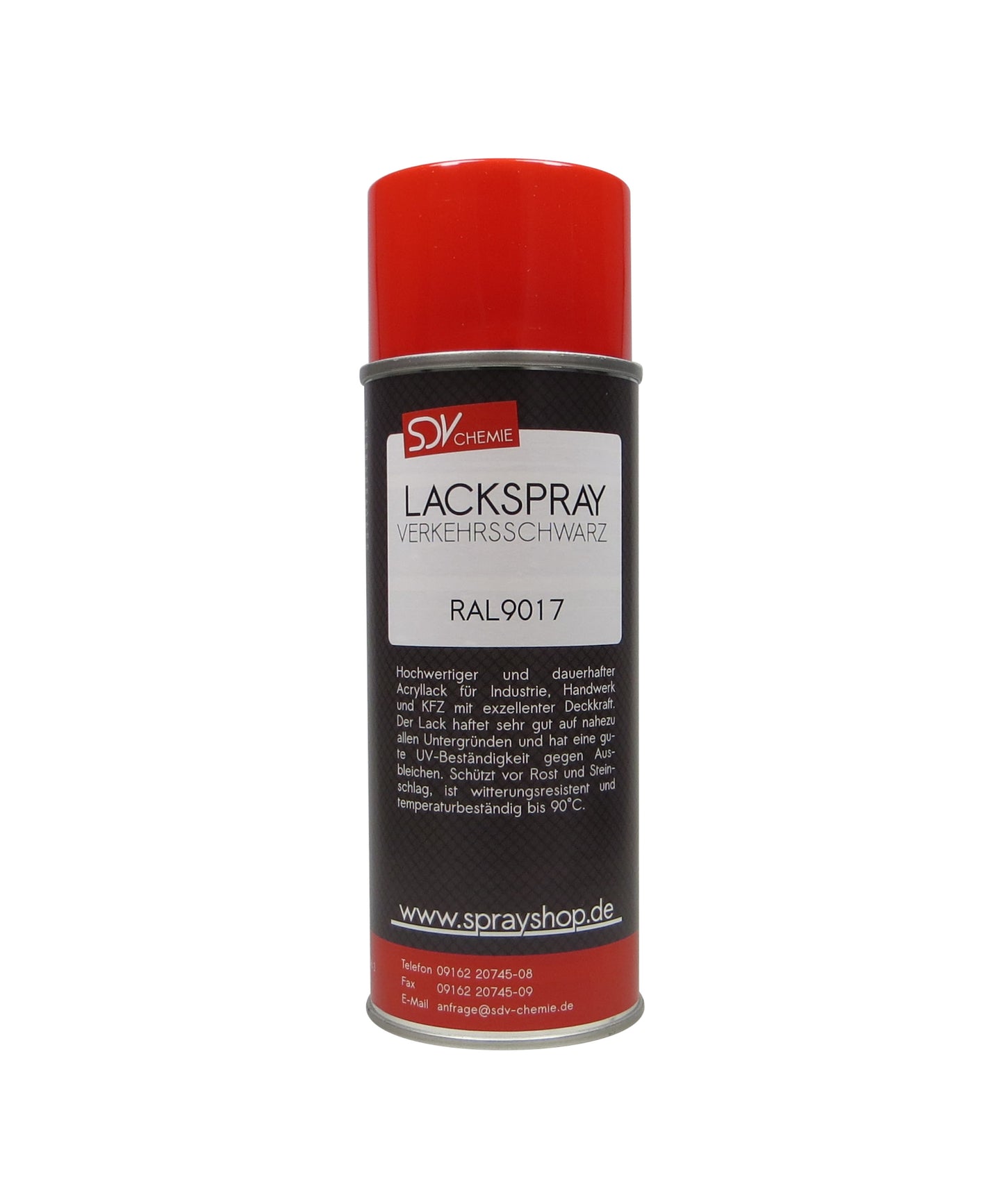 Lackspray RAL 9017 VERKEHRSSCHWARZ glänzend 1x 400ml Acryllack