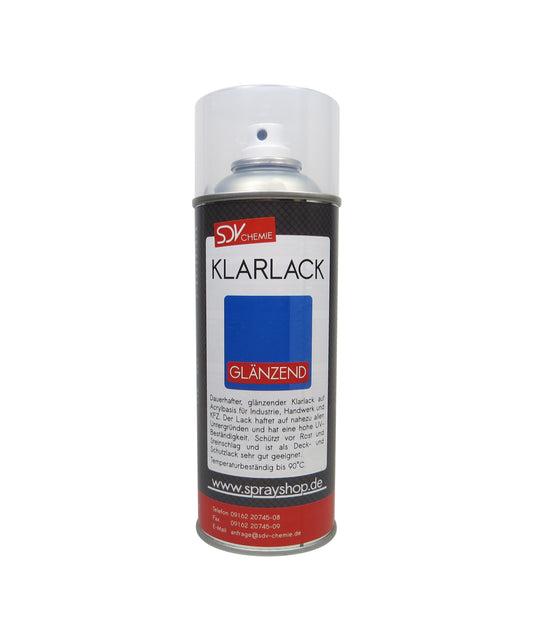 Klarlack Spray glänzend 1x 400ml schnelltrocknend Acryl Sprühlack