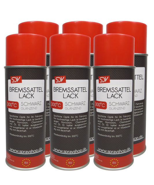 Bremssattellack schwarz glänzend 6x 400ml hitzefest bis 300°C